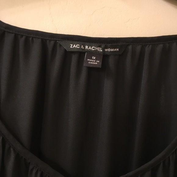 Zac & Rachel Black blouse - 1X - NWT - Picture 3 of 8